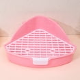 thumbnail image 2 of ievspot Small Pet Toilet High Fence, Hollow Platform,Rabbit Litter Pan Animal Potty Trainer Bunnies Corner Toilet Box,Ferret Hamster Dragon Cat Guinea, 2 of 7