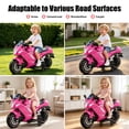 thumbnail image 5 of Xuanlur 24V Electric Motorcycle for Kids, Kids Motorcycle with Training Wheels, LED Light Up Wheels, Dual 390 Motors, Speed Up to 7 mph, Bluetooth Music, Ride On Toy for Kids 3-8 Years Old, Pink, 5 of 8
