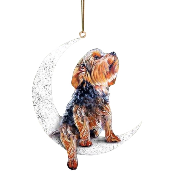 Gibobby Perro Navidad The On Creative Sentado Luna Colgante Decoración(A)