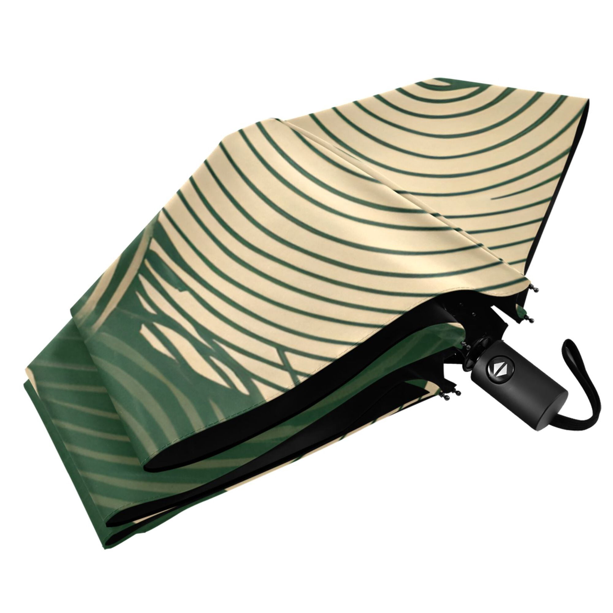 FORMRS Travel Umbrella Folding Auto Open Close Windproof Rain UV Protection, Beige Abstract