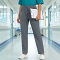 thumbnail image 4 of Women Petite Linen Pants High Waisted Straight Leg Casual Cotton Trousers Elastic Waist Drawstring Stretch Pants with Pockets, 4 of 9