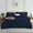 Navy Blue, variant on 900 TC 100% Egyptian Cotton Duvet set Zipper Closur Ultra Soft Durable and Fade Resistant Color Beige Solid size King