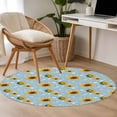 thumbnail image 4 of Small Round Rug 3Ft Washable Non-Slip, Blue Yellow Sunflower Circle Area Rugs for Living Room Bedroom, Summer Botanical Farmhouse Floral Indoor Floor Mats Carpet Runner for Home Decor, 4 of 8
