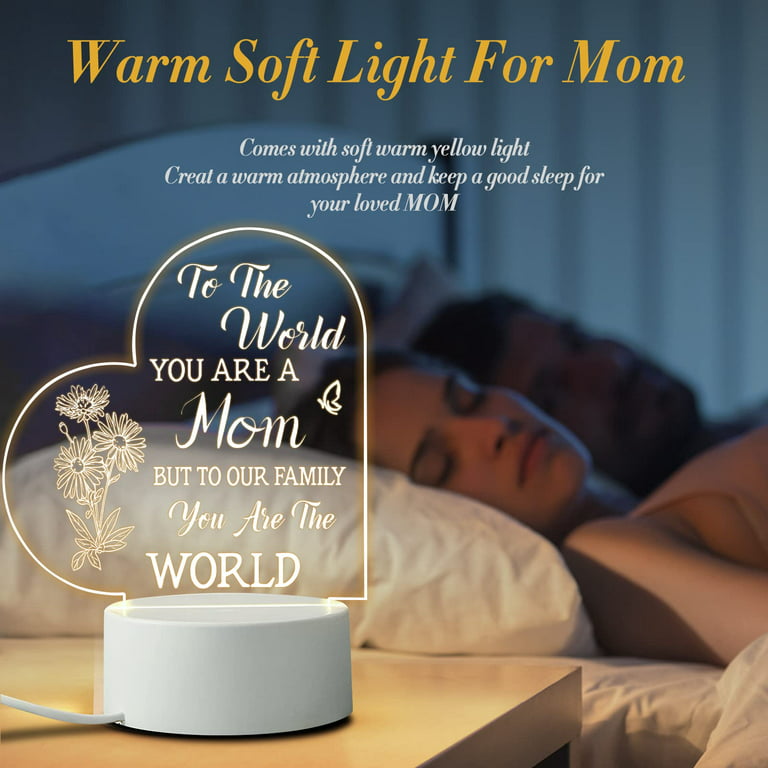 NABYSHOP Birthday Gifts for Mom, Mom Gifts from Daughter Son, Mother's Day  Gifts, Christmas Gifts, Thanksgiving Gifts for Mom, Stepmom, Mother-in-Law,  Acrylic Night Light - Yahoo Shopping
