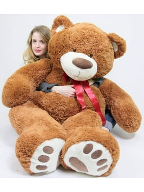 5 foot very big smiling teddy bear 60 inch soft brown giant stuffed animal with bigfoot paws