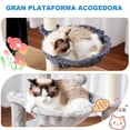 thumbnail image 4 of Árbol de Gatos, 3 Niveles Torre Árbol Rascador con Poste Rascador, Torre Grande para Gatos con Plataforma Acolchada y Pompón,para Gatos Pequeños Medios, 4 of 6