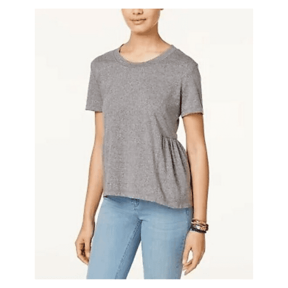 American Rag Women’s Peplum Tee Top , Grey , M