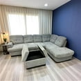 thumbnail image 1 of Cosmic Homes Bena Sectional Sofa Set with RHF Chaise & Storage Ottoman, Grey, 1 of 6