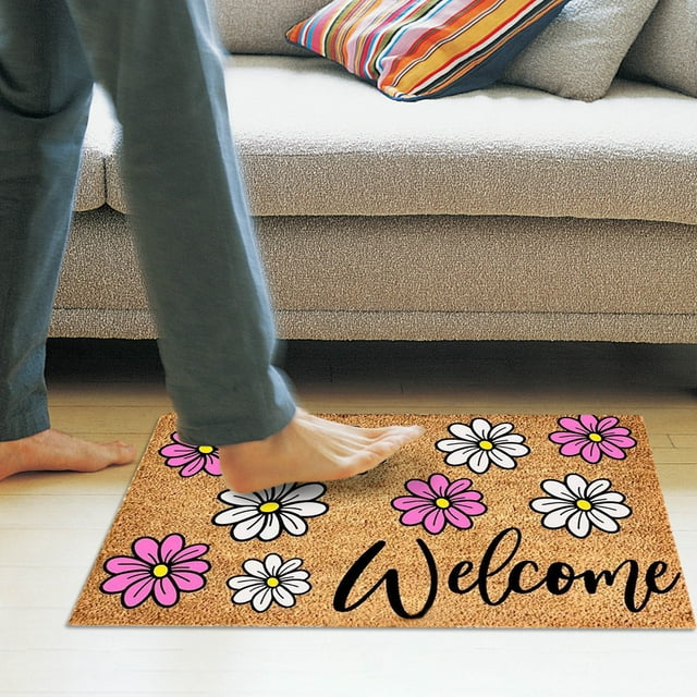 EARKITY Summer Door Mats, Welcome Front Door Mat, Summer Door Mat Outdoor, Entrance Front Door Rug, Indoor Outdoor Front Doormats Rug - Non-Slip
