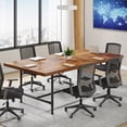 thumbnail image 1 of Tribesigns 6FT Conference Table, Rustic Rectangle 70.8" W x 35.4" D Meeting Table, Modern Seminar Table Boardroom Desk for Office Meeting Conference Room (6ft, Rustic), 1 of 11
