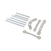 FLMLF Alloy CNC Front and Rear Brace and Hinge Pins Silver for 1/5 HPI Baja 5B Parts
