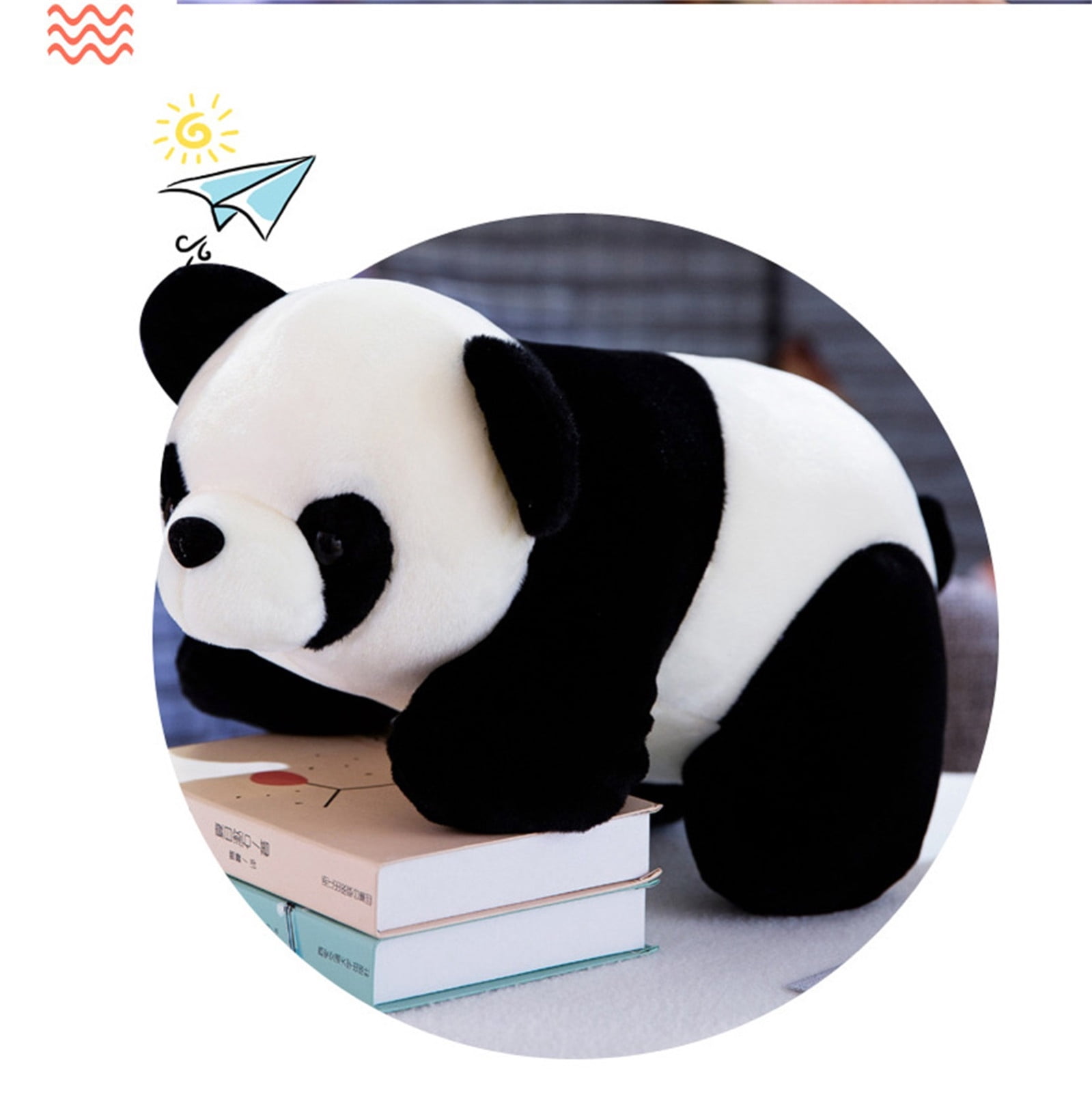 Fmbmuo Panda Stuffed Animals & Teddy Bears Medium Ultrasoft Cute Weighted Plushie for Anxiety 14 Inch Plush Pillows Toys for Girls,Boys,Adults Birthday Gifts