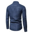thumbnail image 6 of IROINNID On Sale Button Down Shirts for Men Printed No Iron Loose Button Lapel Long Sleeved Shirt,Blue, 6 of 7