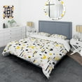 thumbnail image 3 of Designart 'Retro Geometric Design IX' Mid-Century Modern Duvet Cover Set, 3 of 4