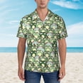 thumbnail image 2 of Gukieu Cute Frog Print Men's Short-sleeved Shirts, Button-down Lapel Hawaiian Shirts, T-shirts, Beach Vacation Summer Casual Wear,X-Large, 2 of 7