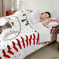 thumbnail image 4 of Erosebridal Brown Dripping Baseball Stitch & Batter Silhouette Graphic Twin Sheet Sets 3pcs, Baseball Graphic Bedding for Boys And Girls Kids,Microfiber Bedroom Decor, 4 of 5