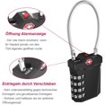 thumbnail image 3 of Cerradura para equipaje con combinación de 4 dígitos, código digital y alarma de desbloqueo, 3 of 5