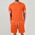 thumbnail image 2 of Men'S T Shirt And Shorts Set 2 Piece Outfits Classic Fashion Summer Tracksuits Casual Sportwear Set Orange XXL, 2 of 7