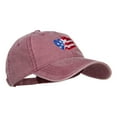 thumbnail image 5 of Wave Heart USA Flag Embroidered Washed Cap - Maroon OSFM, 5 of 5
