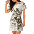thumbnail image 2 of Fotbe Western Desert Cowboys 1 Pattern Women's Cotton Nightgown Sleepwear Short Sleeves Shirt Casual Print Sleepdress, 2 of 6