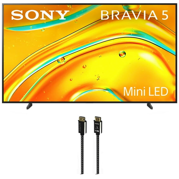 Sony K98XR50 98 Inch Bravia Mini LED 4K HDR TV with an Austere 7S-8KHD2-2.5M VII Series 2.5m Premium Braided 8K HDMI Cable (2025)