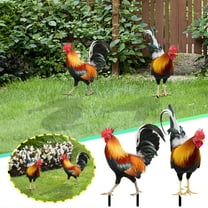 TERGAYEE Acrylic Yard Chicken Decorations,Rooster Decor Garden Statue Acrylic Chicken Yard Art Sculpture Outdoor Figurines,for Backyard,Lawn,Pathway,Garden