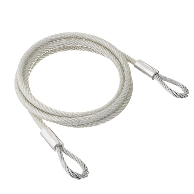 Cable de seguridad Tie Down 50570 con revestimiento de vinilo galvanizado, 1/4 x 3/8 pulgadas, 1,8 m