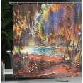 thumbnail image 4 of Ambesonne Fantasy Shower Curtain, Painting Nature Pond, 69"Wx84"L, Multicolor, 4 of 5