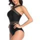thumbnail image 5 of Traje de baño de una pieza entrecruzado para mujer, traje de baño con control de barriga, traje de baño cruzado frontal Adepaton Trajes de Baño, 5 of 7