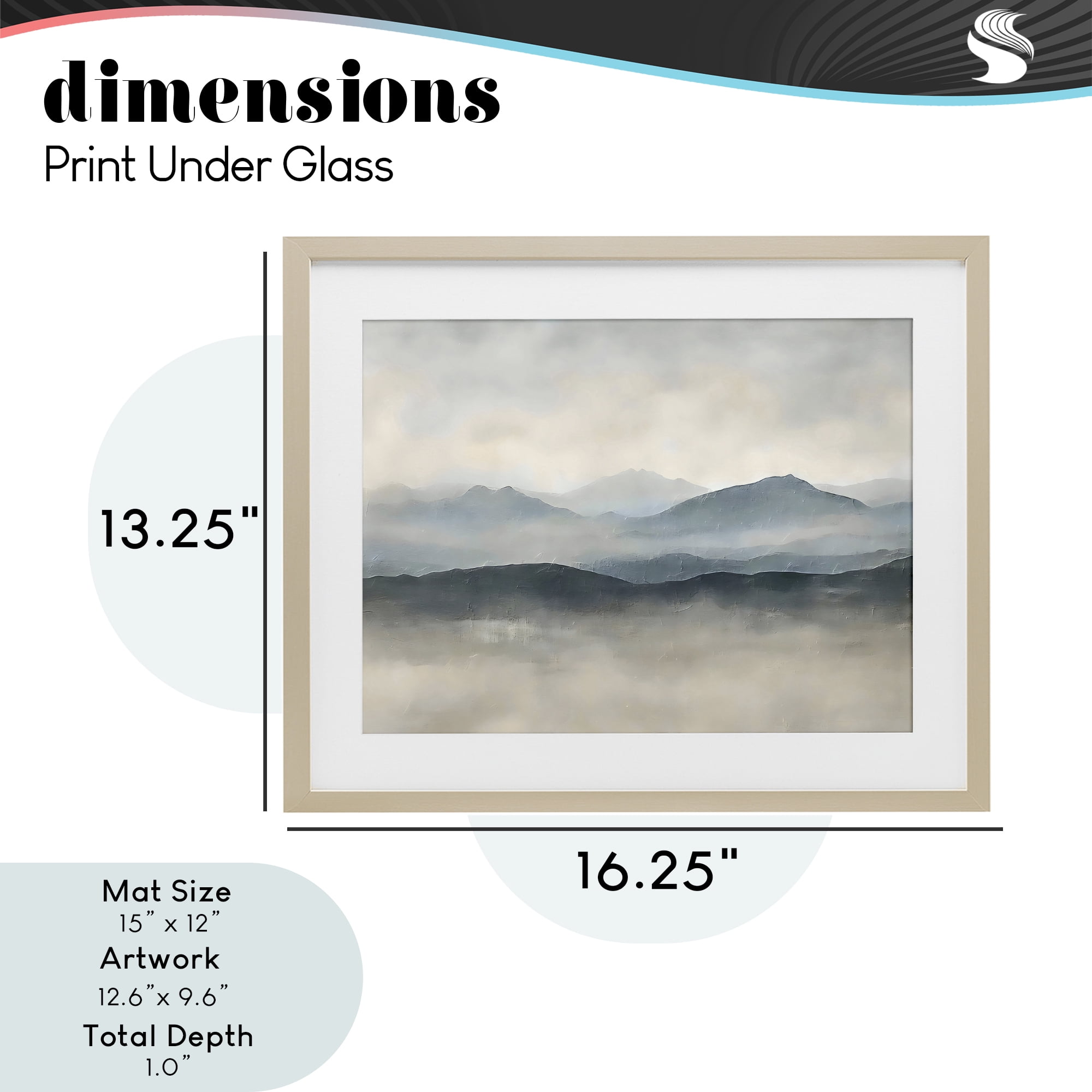 Stupell Industries Misty Muted Mountainscape Birch Framed Print Under Glass, design by Riley B