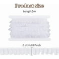 thumbnail image 2 of 1set 5M Polyester Pleated Lace Trim Ribbon for Garment Accessories White 7/8 inch(22mm) about 5.47 Yards(5m)/set, 2 of 9