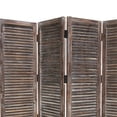 thumbnail image 2 of 4 Panel Room Divider with Shutter Design in Weathered Brown, 2 of 7