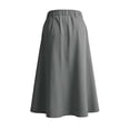 thumbnail image 7 of WQNVRNR Womens Max Skirt- Pleated Casual Zip Button Elastic Waist Summer A-Line Long Skirts Gray Size S, 7 of 7