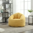 thumbnail image 3 of Bedding Bean Bag Sofa Chair with High Pressure Foam & Footrest - Padded Foam Adult Chair, Soft Fiber Cover for Living Room, Bedroom & Relaxation, 3 of 11