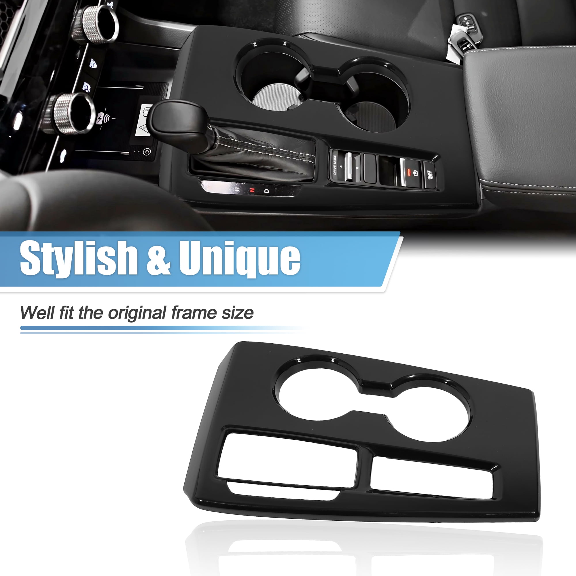 For Honda Civic 11th 2022 Car Armrest Box Cover Center Console Gear Shift Panel Trim Interior Decorative Gloss Black