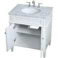 thumbnail image 3 of Pemberly Row Contemporary 30" Single Marble Top Bathroom Vanity in White, 3 of 16