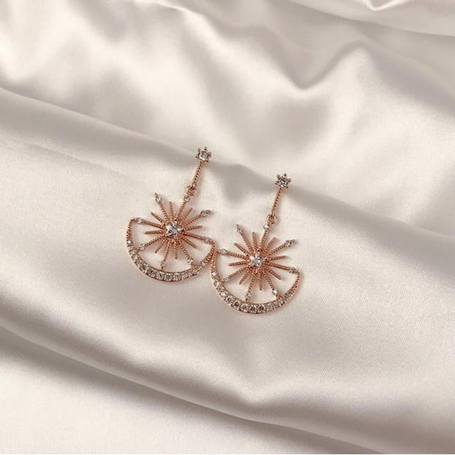 Xiao Hua Pendientes colgantes de estilo retro, nuevos y únicos, para mujer, estilo étnico bohemio, joyería vintage (oro rosa).