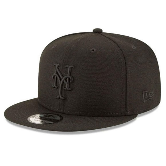 New Era New York Mets MLB Casquette Ajustable Noir sur Noir 950