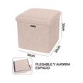 thumbnail image 5 of Silla Cubo Organizador Plegable Cajón Almacenador Hogar Belug Beige, 5 of 5