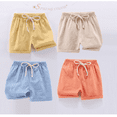 thumbnail image 3 of XBASW 2-7T Boys Girl Cotton Linen Shorts Summer Elastic Waist Hot Pants Solid Color Casual Shorts for Baby Toddler Kids, 3 of 8