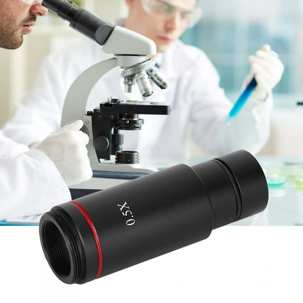 Adaptador de microscopio con montura C, microscopio con montura 0.5XC, adaptador de cámara para microscopio, lente, accesorio para microscopio, rendimiento confiable