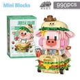 thumbnail image 4 of NICKSUN  Mini Building Block Set Hamburger Piggy Building Brick Kit Toy Home Decor (990pieces), 4 of 7