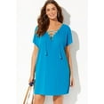 thumbnail image 3 of Swimsuits for All Women's Esme Lace Up Cover Up Dress, 3 of 4