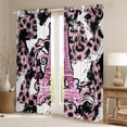 thumbnail image 2 of Homewish Pink Eiffel Tower Black Out Curtains for Girls, Fashion Leopard Cheetah Print Curtains Pack of 2 (42x63 Each), Anniversary Bedroom Curtains, Curtains and Drapes Decor, 2 of 6