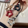 thumbnail image 3 of Simple Flower Necklace Adjustable Knot Fashion Hollow Flower Pendant Wedding Accessories Resin Material Sweater Chain, 3 of 6