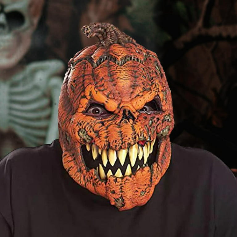Halloween Costume Party Props Latex Pumpkin Head Mask (pumpkin) Orange