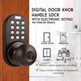 thumbnail image 4 of Digital Door Knob Lock with Electronic Keypad, Oil Rubbed Bronze, Keypad Lockable, 4 of 6