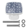 thumbnail image 1 of 4 Pieces Set Drawer Pulls Handle Square Wardrobe Cabinet Knobs with Stainless Steel Screws Furniture Kitchen Decor, 1 of 1