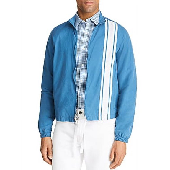 Michael Kors OCEAN Stripe-Trimmed Coach's Jacket, US Medium