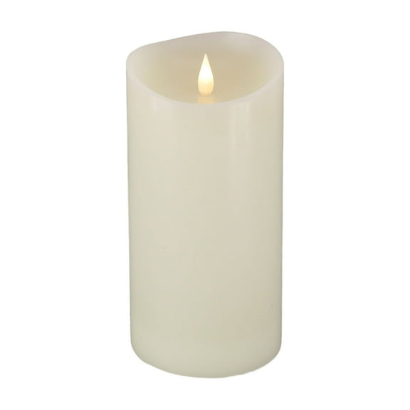 HGTV Home Collection Heritage Real Motion Real Motion Flameless Candle Ivory with Warm White LED Lights, 8 in